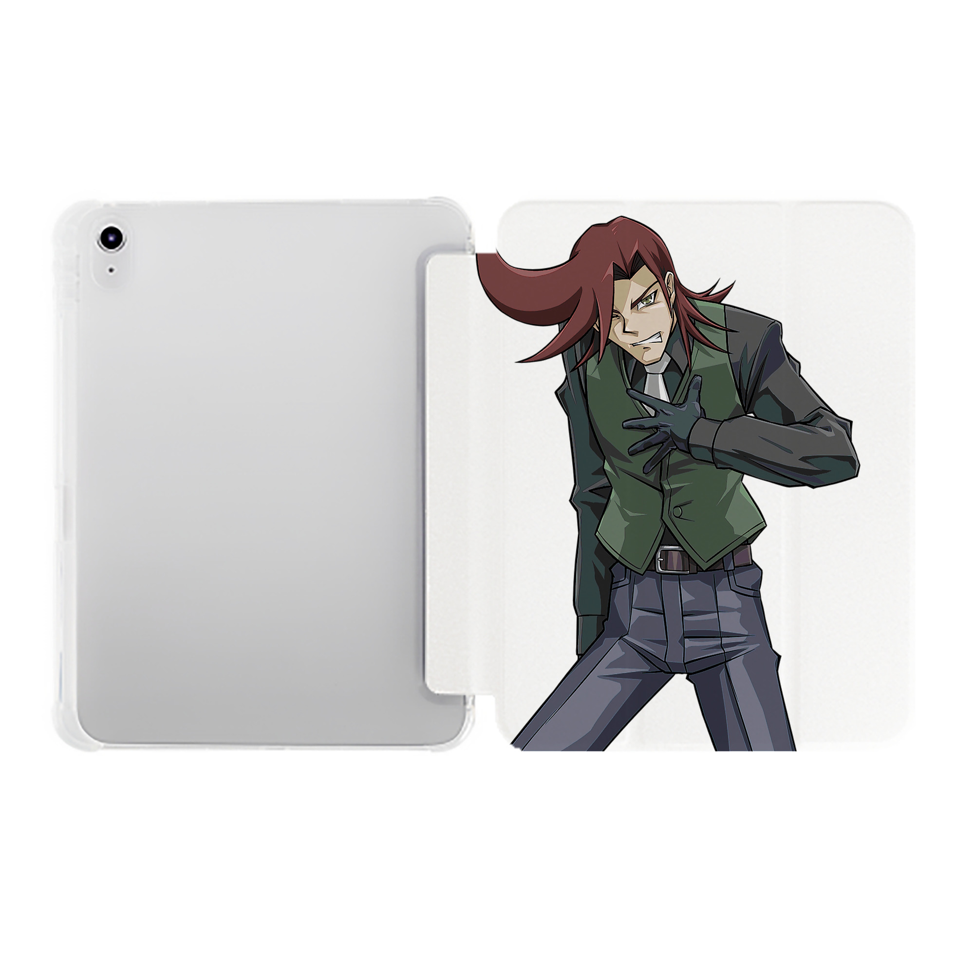 （画像用） 遊☆戯☆王 Yu-Gi-Oh! IPad ケース ペン収納付き 三つ折りスタンド PUレザー×シリコン 対応機種9.5/10.5/10.9インチ